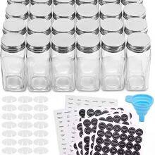 24 Pcs Glass Spice Jars Bottles