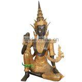 Magnificent Large Thai Brass Figure With Gilding
