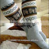 ALPACA WOOL LONG SOCKS WITH DESIGNS