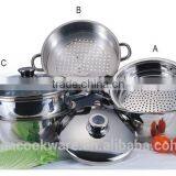 Stainless Steel 304 Steamer Set Wtih Hollow Handle For Wholesale