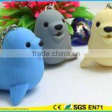 High Quality Promotional Cute Assorted Sound Activated LED Animal Keychain