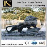 High Quality Black Marble Animal Lion Statue for Garden thumbnail-1