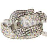 Big Crystal Leather Fashion Belt thumbnail-1