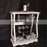 Trend Style Shabby Chic Wood Wine Shelf for Living Room