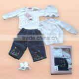 Angel cat kid clothing baby gift set sweater for girls