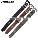Factory Price custome logo accepted NATO Genuine Italian leather watch strap