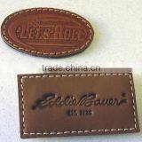 Custom Leather Patches With Silver Plating Metal for Garment