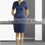 Newest Design Short Sleeve V-neck Design Knee -lenght Evening Dress AIE-040 thumbnail-1