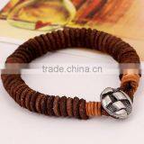 Fashion Leather Bracelet Punk Rock Wristband Bangle Leather Bracelet Mens Boys Bracelet thumbnail-1