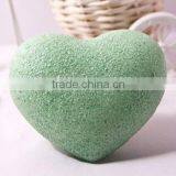 2012 Most-popular Green Tea Konjac Sponge, Heart Shape Konjac Facial Sponge thumbnail-1