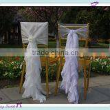 YHS#520 Chiffon Back Cover Polyester Banquet Wedding Wholesale Chair Cover Sash Bow thumbnail-1