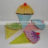 Colorful Ceramic Ice Cream Dish 4colors
