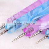 2 Ways Wholesales Crystal 2 Ways 5 Pcs Wave Printing Blue Pen Nail Dotting Tool thumbnail-3