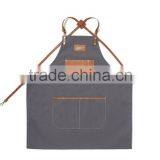 Vintage Canvas Barista Apron, Ivory Canvas With Dark Brown Leather Strap Apron thumbnail-5