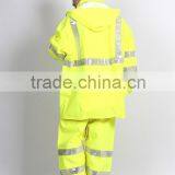 En471popular Raincoat With Reflective Strips Factory Eflective Traffic Fluoescent Unisex Raincoat Emergency Raincoat With Lining thumbnail-2