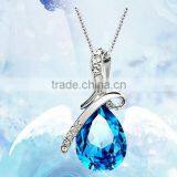 Women Jewelry Necklace Fashion Crystal Pendant Alloy Ailver Bracelet Chain thumbnail-1