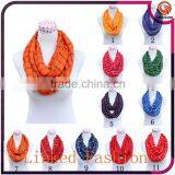 Plaid Grid Infinity Scarf,11 Colors Women Fashion Tartan Scarf Viscose Voile Plaid Grid Infinity Scarf thumbnail-2