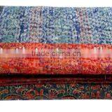 RTHKG-1 Beautiful Traditional Handmade Cotton Fabric Patchwork Kantha Gudri Throw Bedspread Indian Textile Wholesaler Jaipur thumbnail-1