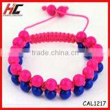 Wholesale Fashion 10mm Acrylic Beads Weavon Bracelet