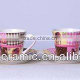 New Bone China Ceramic Mug and Saucer