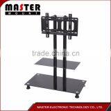 Lcd Tv Floor Stainless Steel And Glass Hotel Tv Stand thumbnail-5