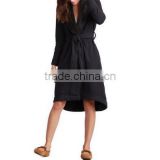 Womens Cotton/polyester Blend Duffield Robe--Charcoal