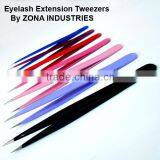 Powder Coated Eyelash Extension Tweezers / Professional Manufacturers Of Eyelash Extension Tweezers From Pakistan