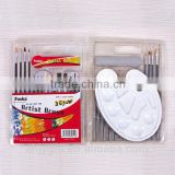 Wooden Handle Horsehair+bristle Hair Artist Brush with Drawing Pallet.