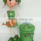 Green Metal Crafts Can Hold Trash,home & Gardon Decoration SX1003-1 thumbnail-1