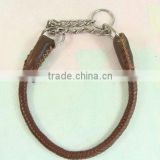 Stylish Small Braided Leather Dog Collars Personalized