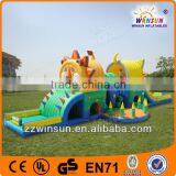Exciting Giant Lion and Tiger Inflatable Castle Obstacle