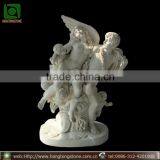 Large White Marble Angel Garden Statue thumbnail-1