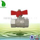 CE Approved High Quality Brass Ball Valve With Red and Yellow Butterfly Handle thumbnail-3