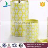 China Factory Directly Ceramic Yellow Bathroom Accessories Set thumbnail-3