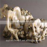 Antique Resin Artificial Ivory Elephant Decors