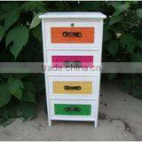 Wooden Cabinet With 3drawers/colorful Wooden Storage Cabinet/wooden Chest thumbnail-1