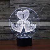 2017 Valentine's Day Gift 7color 3d Romantic LED Night Light Lamp thumbnail-1