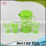 NBRSC Kitchen Home 4 Pcs Plastic Drinking Water Cups With Teapot thumbnail-1