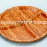 ROUND WOODEN/BAMBOO PLATE 3 SECTION thumbnail-1