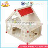 Wholesale Delicate Baby Wooden Dollhouse Playset Stylish Wooden Dollhouse Toy for Kids W06A033 thumbnail-1
