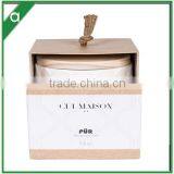 Organic Scented Candle in Ceramic Vessel With Wood Lid and Gift Box thumbnail-6