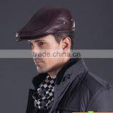 Men's Winter Genuine Leather Peaked Cap