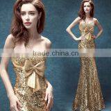 Yellow Sequin Beaded Tulle Mermaid Evening Dress Sewing Patterns thumbnail-1