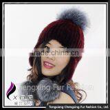 CX-C-42D Classic Real Mink Fur Customs Hats With Pom Poms thumbnail-5