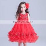 2017 Latest Dress Designs in Pakistan Made in China Dance Frock Red Rhinestone Dresses thumbnail-1