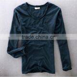 China WholesaleLong Sleeve White100% Cotton Blank T Shirt For Men thumbnail-4