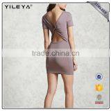 2017 Bandage Dress Fabric Sexy Twisted Cutout-Back Bodycon Bandage Pencil Dress thumbnail-1