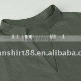 Man's Latest V-neck Linen Army Green Casual Shirt thumbnail-2