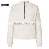 Most Popular New Design Woman Merino Wool Bomber Blank Jacket Sweater With Zipper thumbnail-3