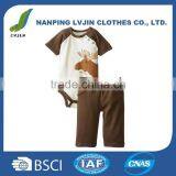 100% Cotton Baby Boys Clothing Set-2 Pieces Baby Bodysuit and Pant thumbnail-1